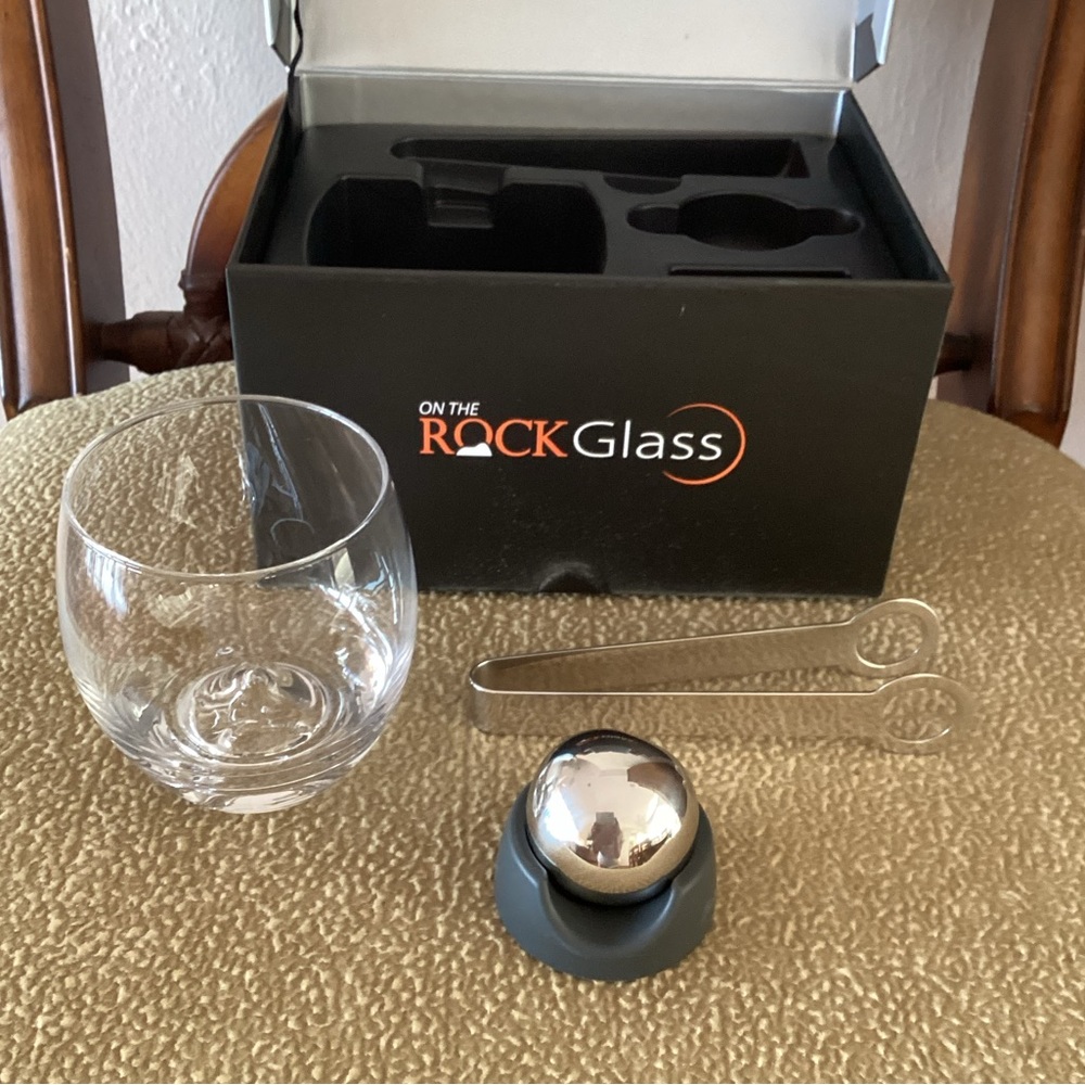 207. On the ROCK GLASS- stainless Steel Edition- never used- Gift receipt